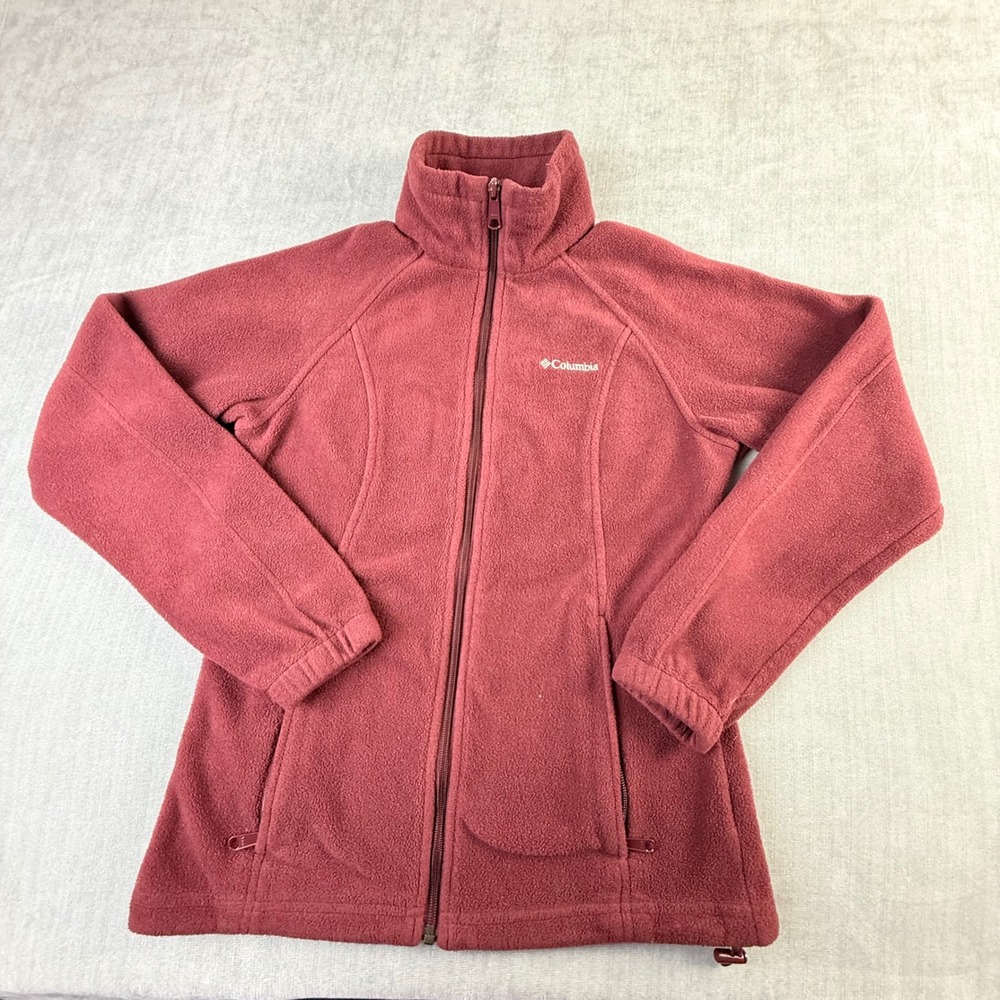 Columbia Benton‎ Springs Full Zip Fleece Jacket Womens Small Maroon